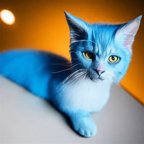 professional photo of a blue cat wearing a blonde wig | Stable ...