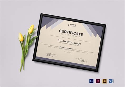 Church Membership Certificate Design Template in PSD, Word, Illustrator ...