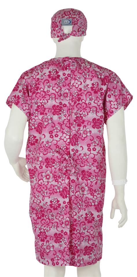 Hospital Gown Pink Flowers – surgicalcaps.com