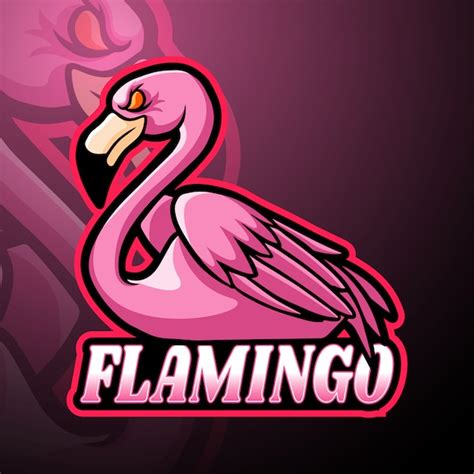 Flamingo esport logo mascot design | Premium Vector