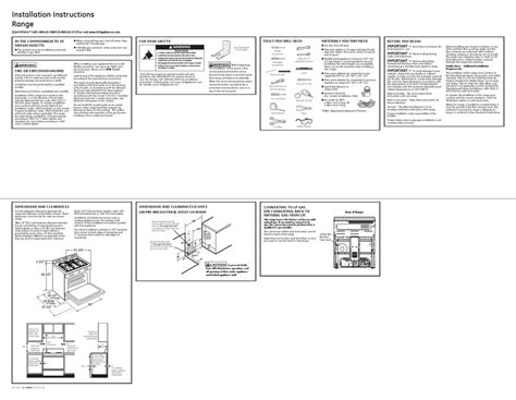 GE RANGE INSTALLATION INSTRUCTIONS Pdf Download | ManualsLib