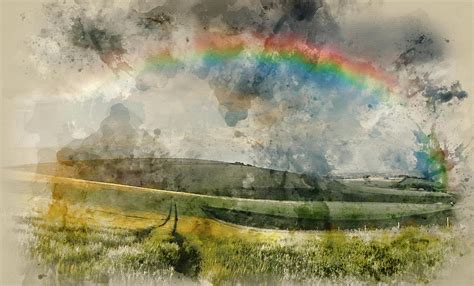 Rainbow Landscape Painting