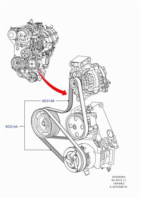 Ford focus alternator belt diagram