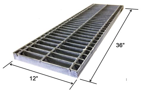 Metals Depot® | Galvanized Trench Drain Grate - 1 x 12 inch