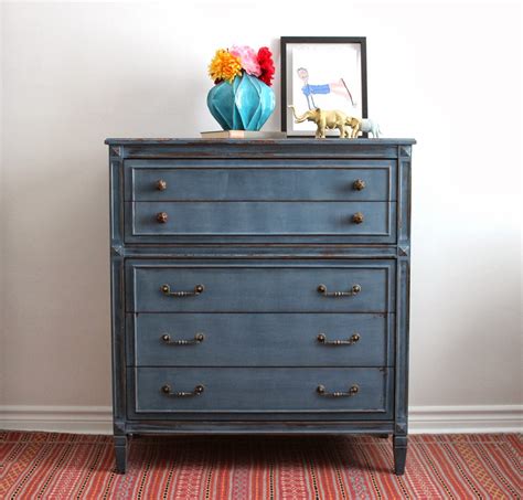 Poppyseed Creative Living: Deep Blue Tall-boy Dresser