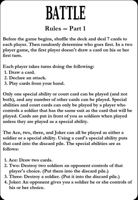 game card directions/rules | Card games, Cards, Rules