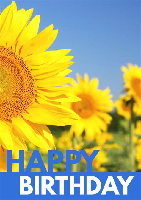 Happy Birthday sunflower greeting card wishes Template | PosterMyWall