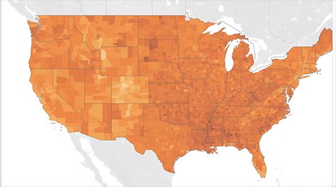 Tableau Geographical Heat Map - Blank North America Map