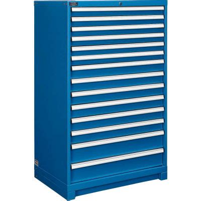 Global Industrial™ Modular Drawer Cabinet, 14 Drawers, w/Lock, 36"Wx24"Dx57"H, Blue | 298451BL ...