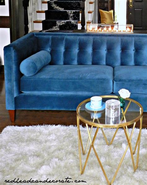 My Teal Blue Velvet Sofa