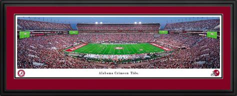 Alabama Crimson Tide Football Night Game Panoramic Picture - Bryant ...