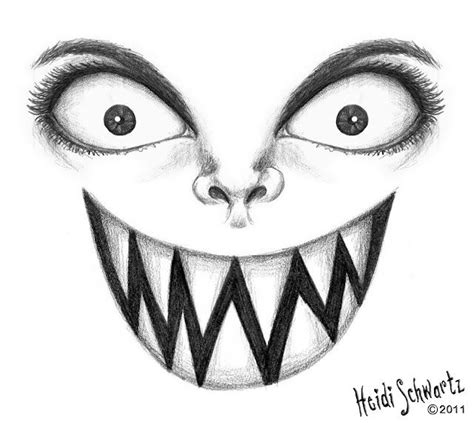 Creepy face sketch. | Monster tekening, Halloween tekeningen, Gezichten tekenen