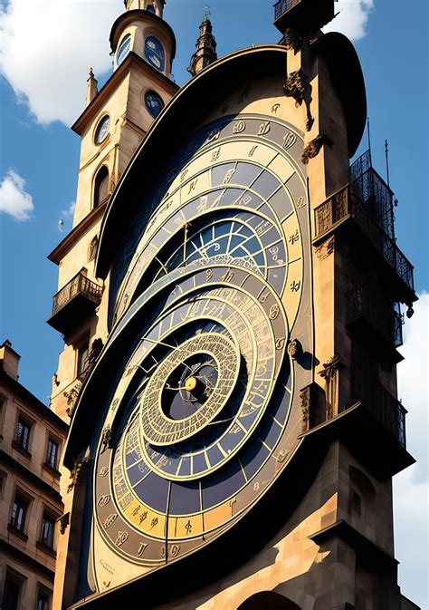 Astronomical Clock Tower, Generative AI Illustration Digital Art by ...