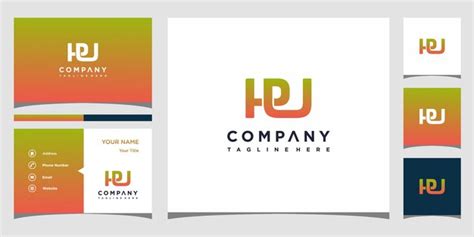 Premium Vector | Hpu logo design with business card template premium vector