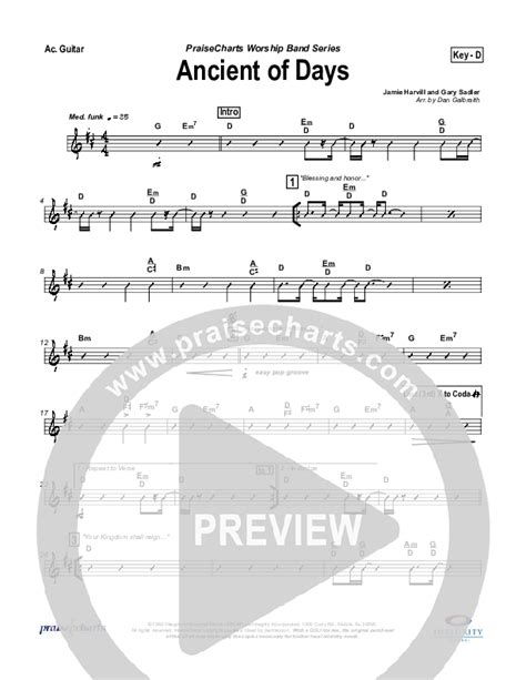 Ancient Of Days Acoustic Guitar Sheet Music PDF (Ron Kenoly) - PraiseCharts