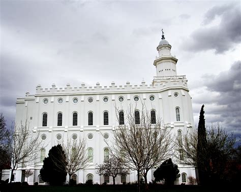 St. George Utah Temple with Stormy Sky