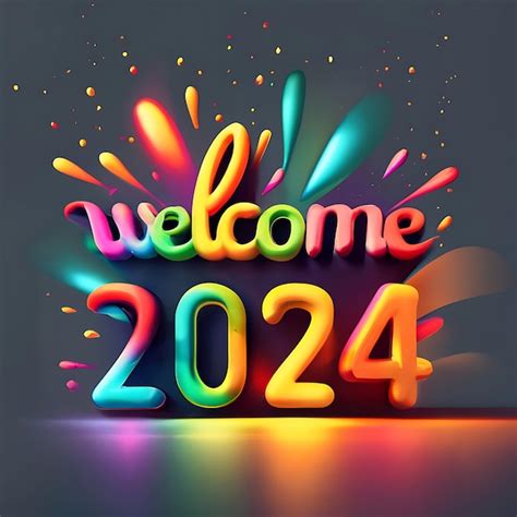 Premium Photo | Welcome 2024 colorful text effects for the happy new year