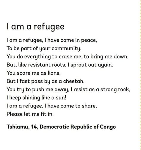 I am a refugee I am a refugee, I have come in peace, | Chegg.com