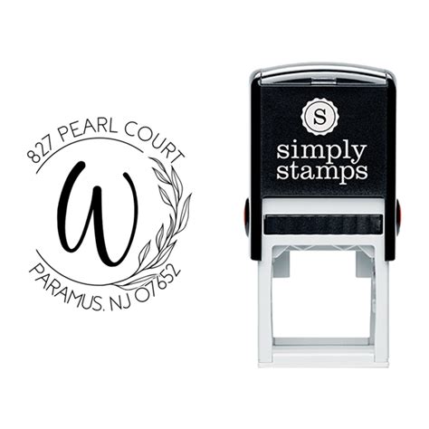 Floral Monogram Custom Address Stamp - Simply Stamps