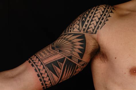 MAORI POLYNESIAN TATTOO: Samoan Polynesian Half Sleeve Tattoo