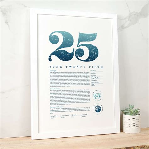 June 25th Birthday Print - Make it with Words