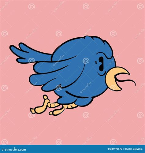 The Angry Bird Screams. Vintage Toons: Funny Character, Vector ...