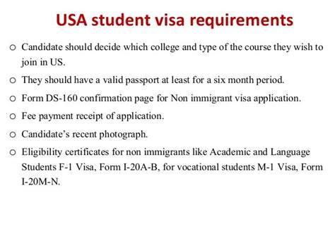 Usa student visa requirements and application process