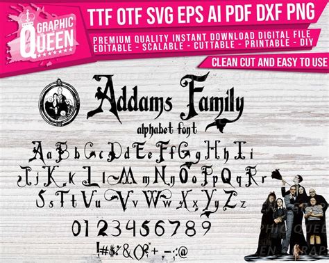 Addams Family font and numbers Addams Family Alphabet ttf and | Etsy