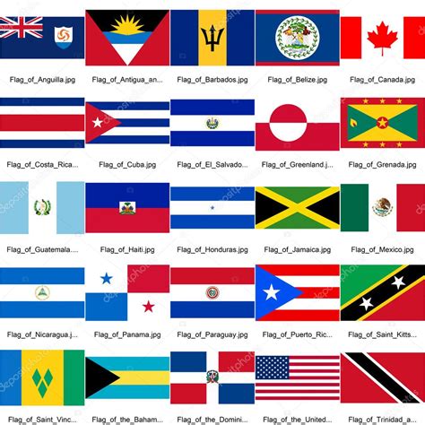 North America Country Flags With Names