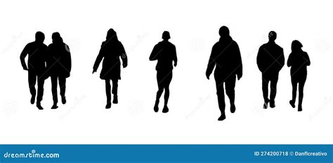 Group of People Walking Graphic Silhouette Stock Illustration ...