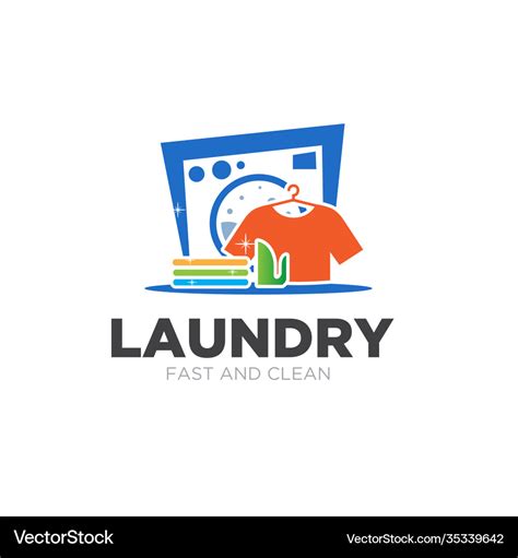 Laundry logo designs simple modern fast and clean Vector Image