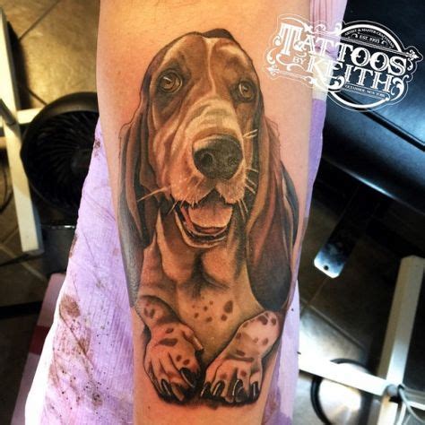 The 15 Coolest Basset Hound Tattoo Designs In The World | Dog tattoos, Basset hound, Tattoo designs