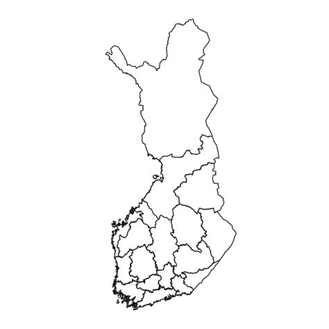 Outline Sketch Map of Finland With States and Cities 25843950 Vector Art at Vecteezy