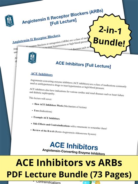 ACE Inhibitors vs Angiotensin II Receptor Blockers (ARBs) PDF: Side Effects, Mechanism of Action ...