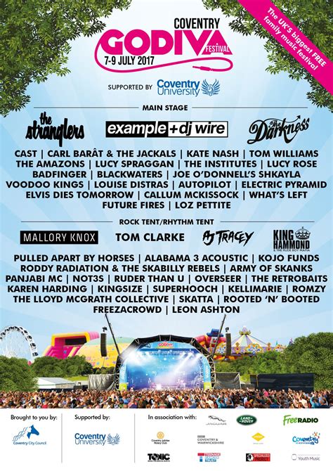 Godiva Festival on Twitter: "Here it is! Your #GodivaFestival 2017 line up! Who will you be ...