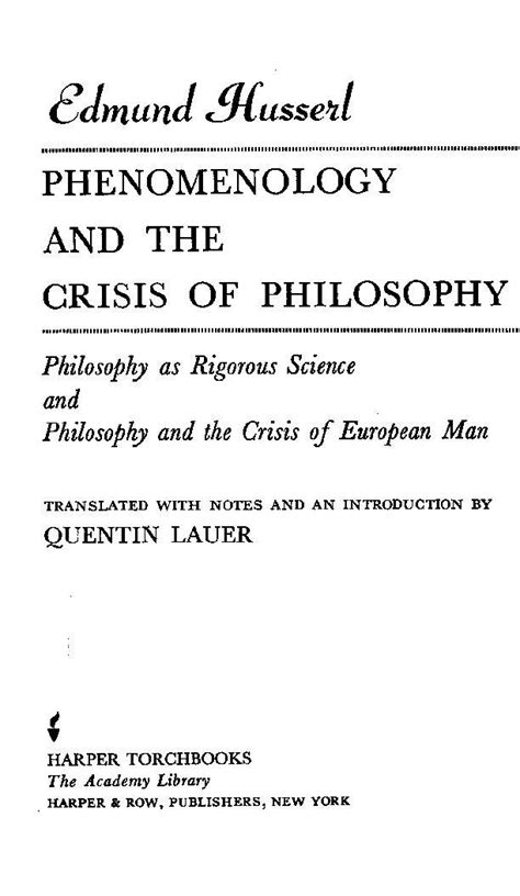 (PDF) edmund husserl - phenomenology & crisis of european sciences ...