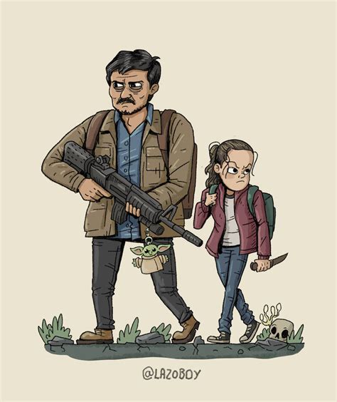 Joel and Ellie by Lazoboyart on DeviantArt