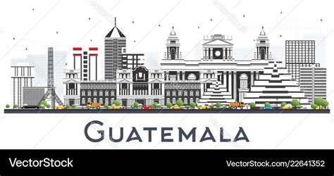 Guatemala city skyline with gray buildings Vector Image