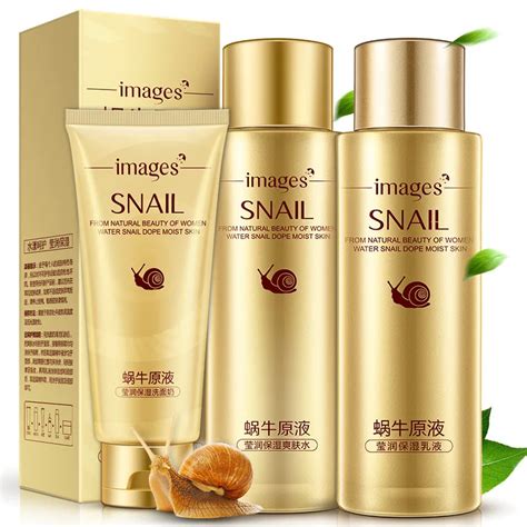 Images Snail Mucus Moisturizing Set Skin Care Brightening Nourishing Oil control Anti aging Anti ...