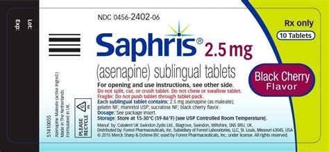 Saphris - FDA prescribing information, side effects and uses