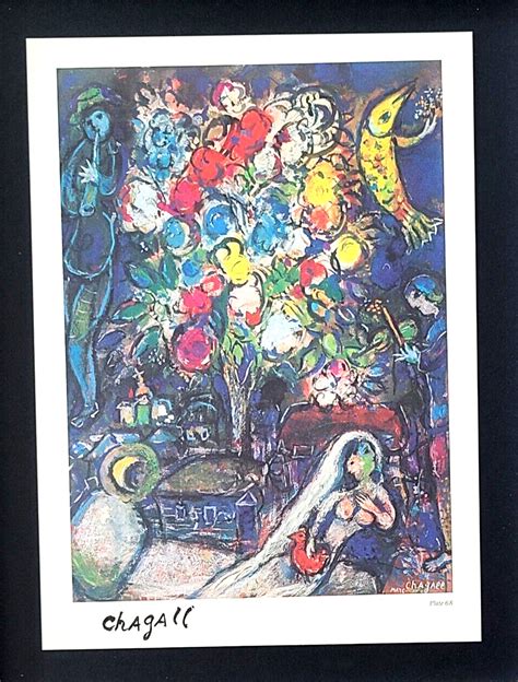 MARC CHAGALL + 1975 BEAUTIFUL SIGNED PRINT MOUNTED AND FRAMED
