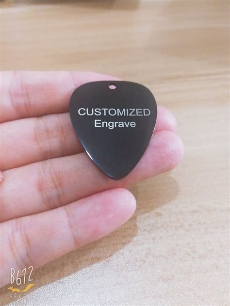 20 pcs Customized black guitar pick Stainless steel engraved | Etsy