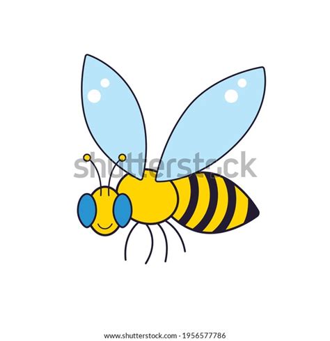 Honey Bee Flying Isolated Cartoon Vector Stock Vector (Royalty Free) 1956577786 | Shutterstock