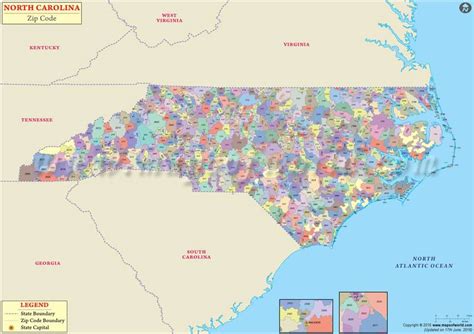 North Carolina Zip Code Map, North Carolina Postal Code