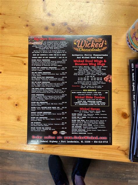 Menu at Wicked Cheesesteaks Pizza & Wings pizzeria, Fort Lauderdale