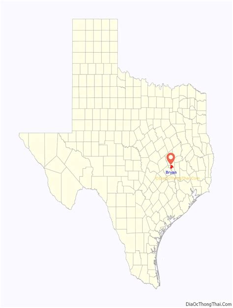 Map of Bryan city, Texas