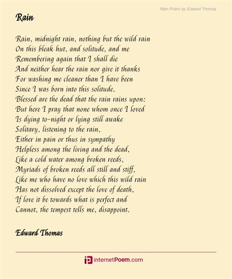 Rain Poem by Edward Thomas