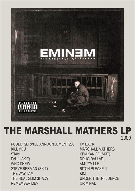 Eminem - The Marshall Mathers LP in 2022 | Eminem poster, Eminem, Music ...