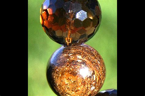 Big Rare Bronzite Crystal and Smoky Quartz Sphere XL Necklace