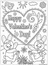 Happy Valentines Day From Rabbit Coloring Page Printable sketch template